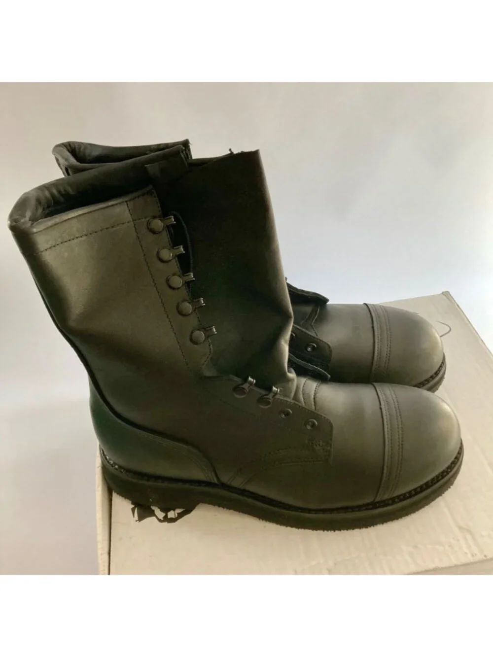 Addison Men's Steel Toe Safety Non-Spark Combat Boot Size 10W Black Leather NEW - Picture 4 of 8